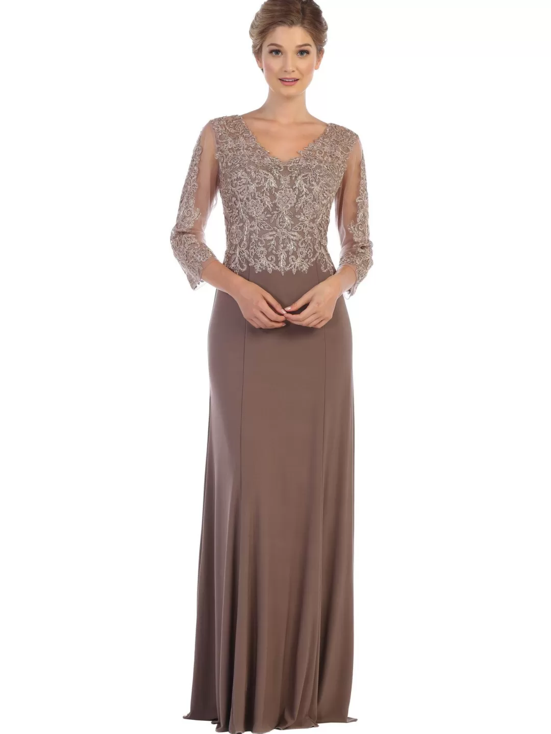 Clearance TP Kjoler Alma festkjole med lange ærmer Mauve,Navy,Vinrød