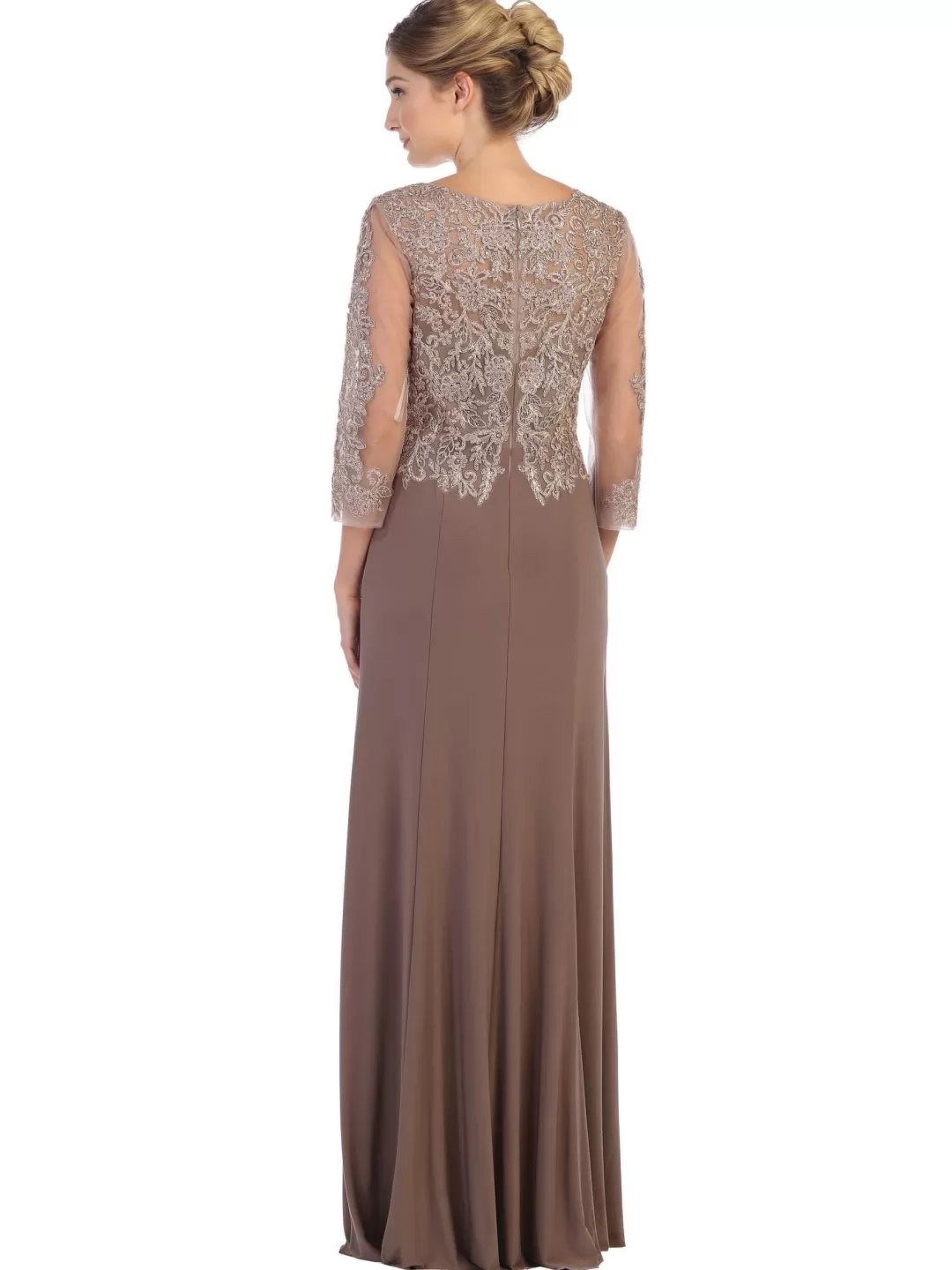 Clearance TP Kjoler Alma festkjole med lange ærmer Mauve,Navy,Vinrød