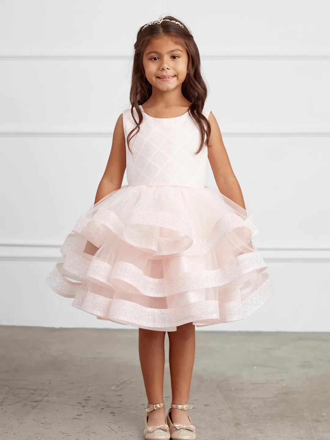Fashion TP Kjoler Børnekjole med ruffles og glitter Blush,Blå