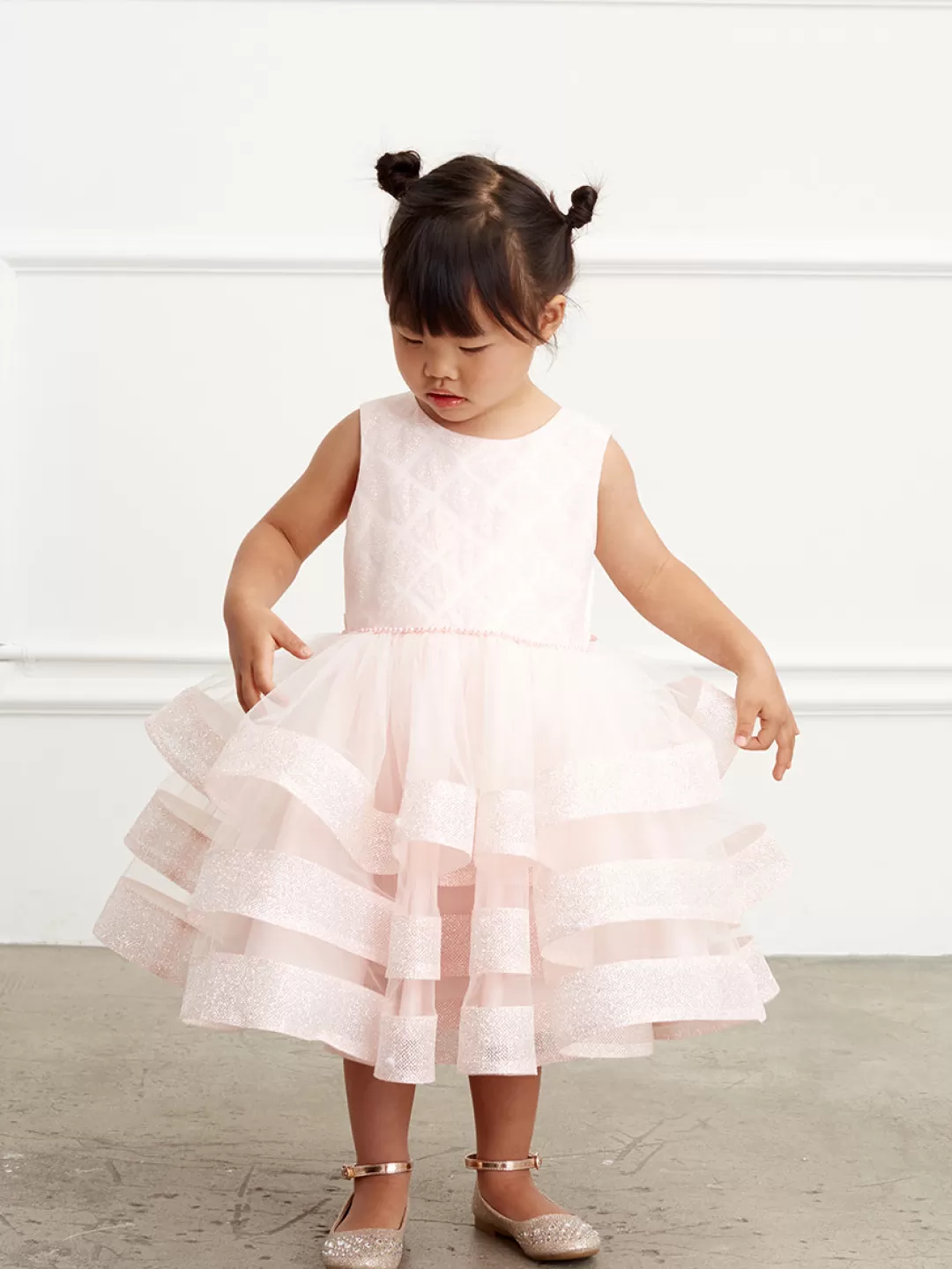 Fashion TP Kjoler Børnekjole med ruffles og glitter Blush,Blå