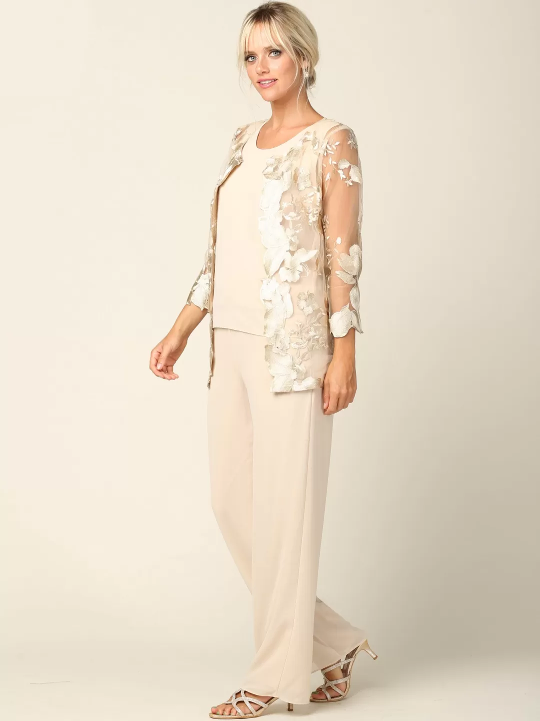 Online TP Kjoler Buksedragt i 3 dele 3426 Grå,Lysblå,Mauve,Navy,Champagne