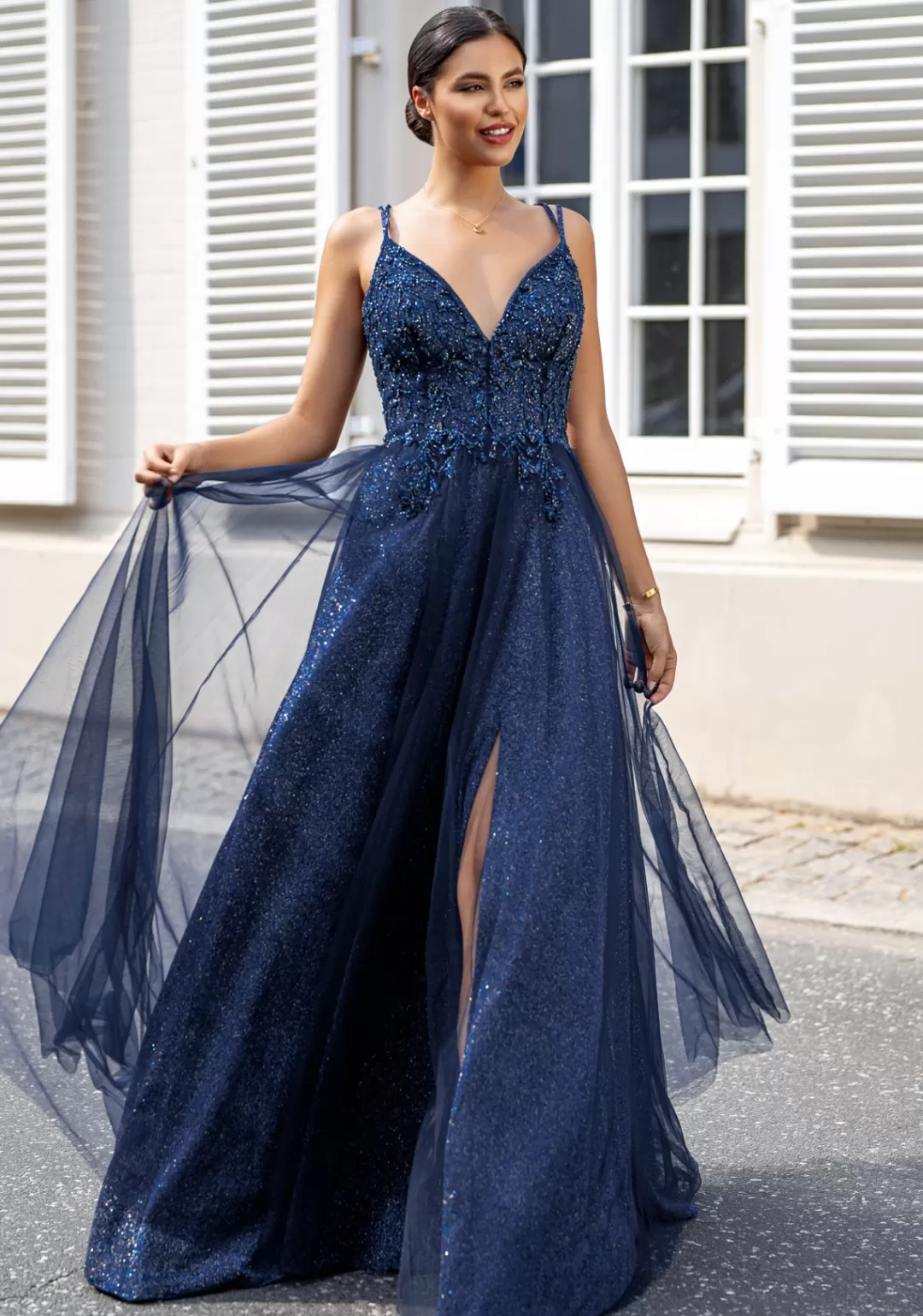 Best TP Kjoler Christian Koehlert glitter gallakjole 0657 Blush,Navy