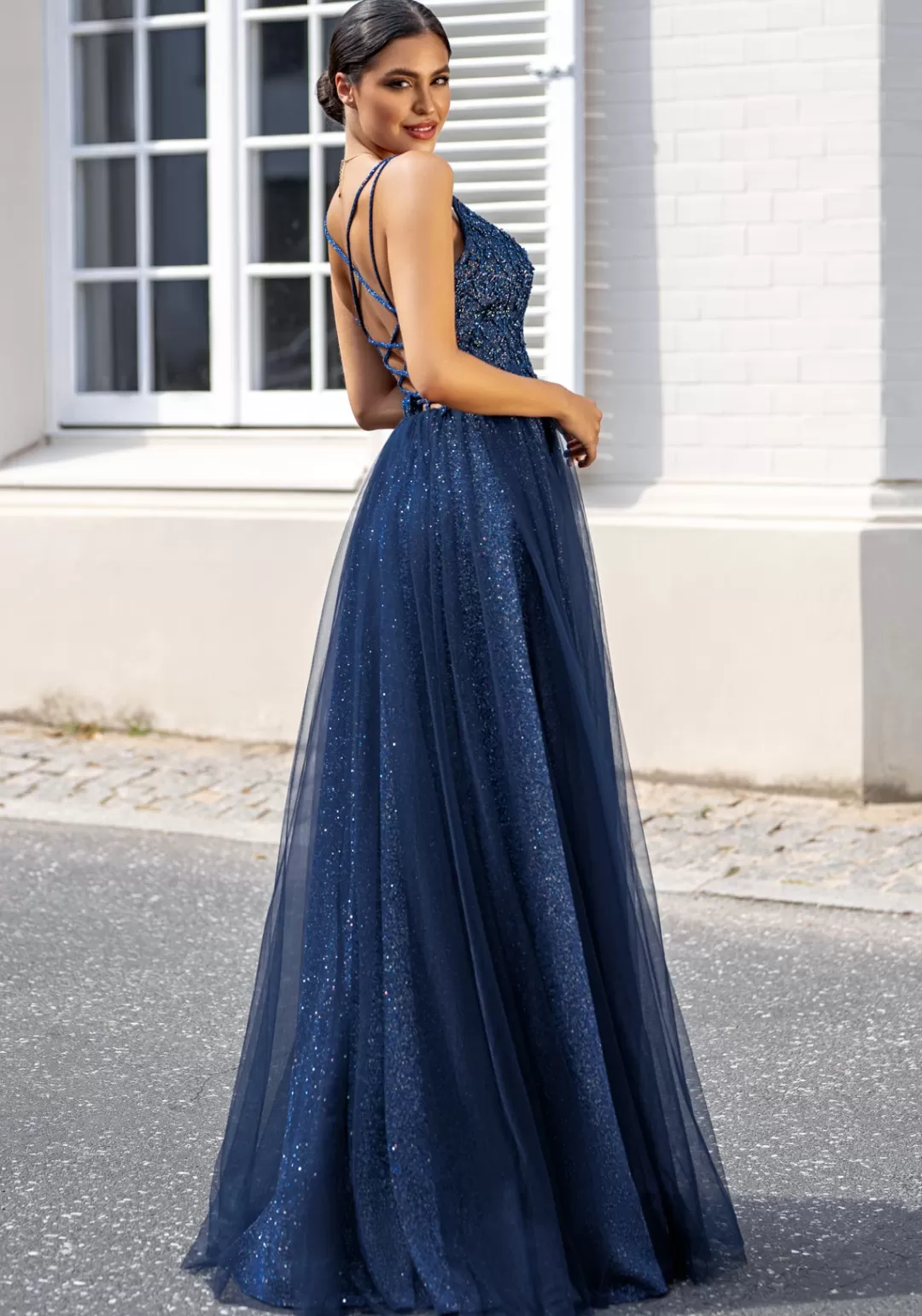 Best TP Kjoler Christian Koehlert glitter gallakjole 0657 Blush,Navy