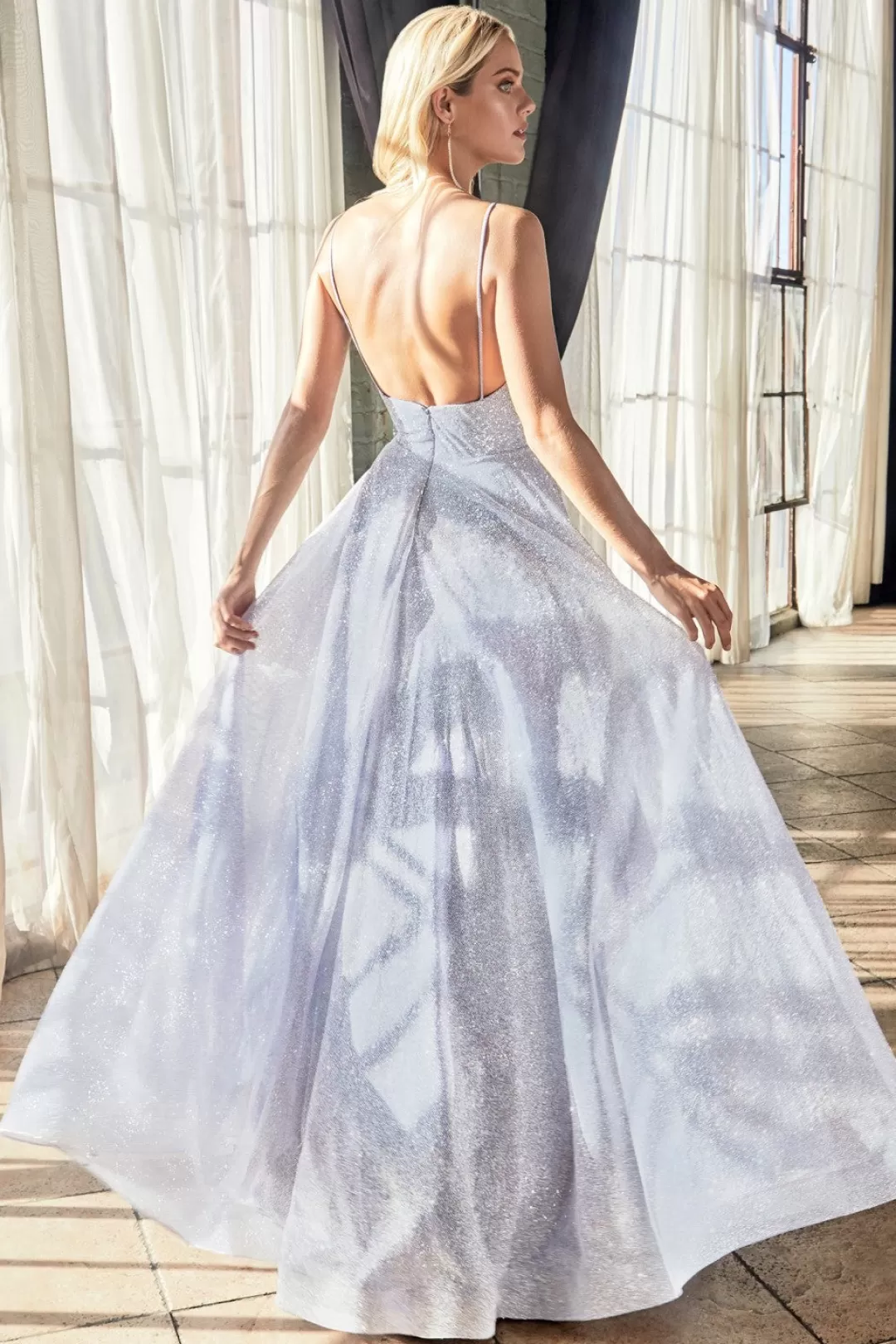 Shop TP Kjoler Cinderella gallakjole med glitter CD205 Blush,Lysblå