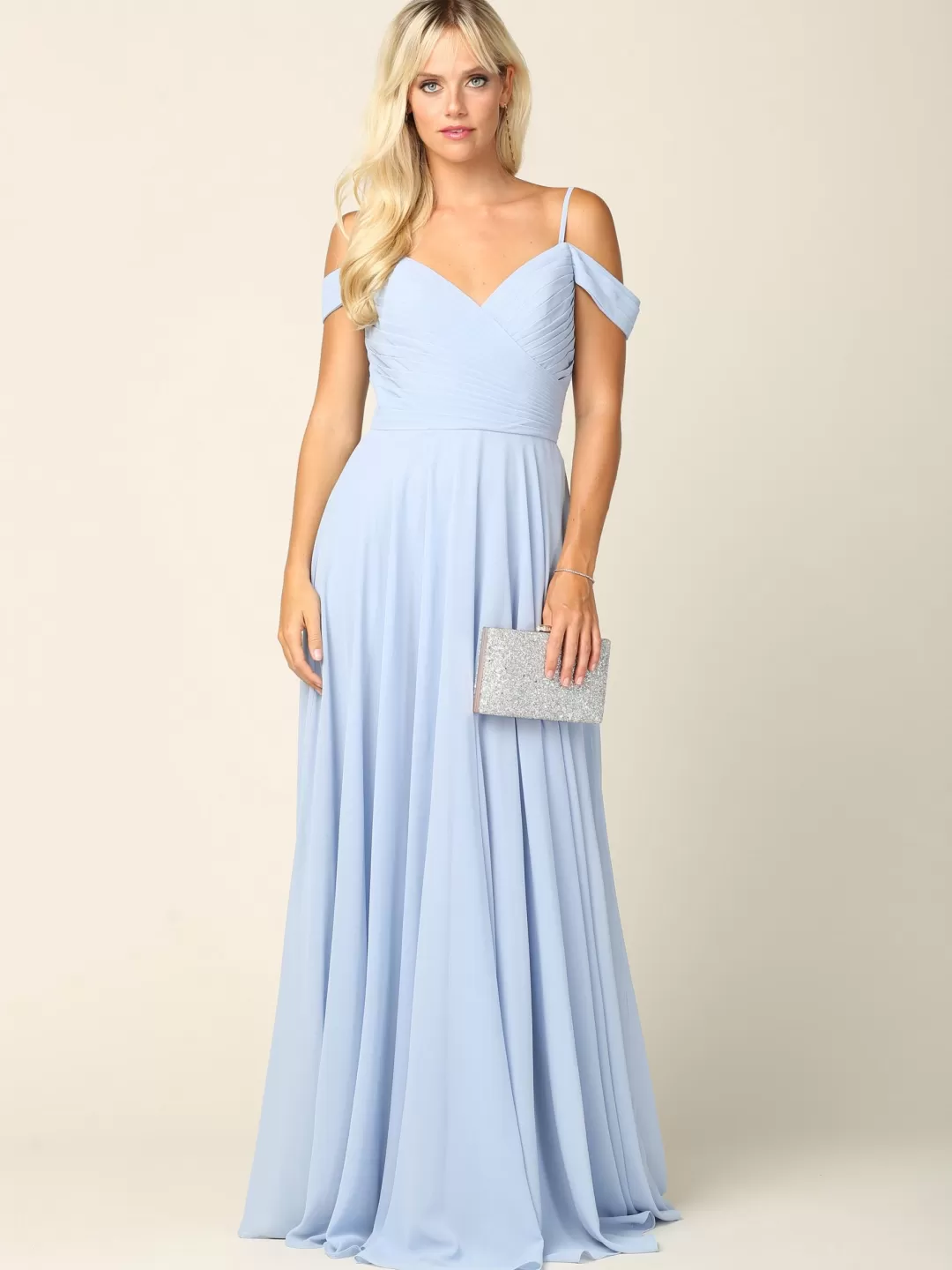 Online TP Kjoler Eva chiffonkjole 5183 Blush,Vinrød,Lilla,Mauve,Navy,Sage,Sølv,Grøn,Lysblå,Kongeblå