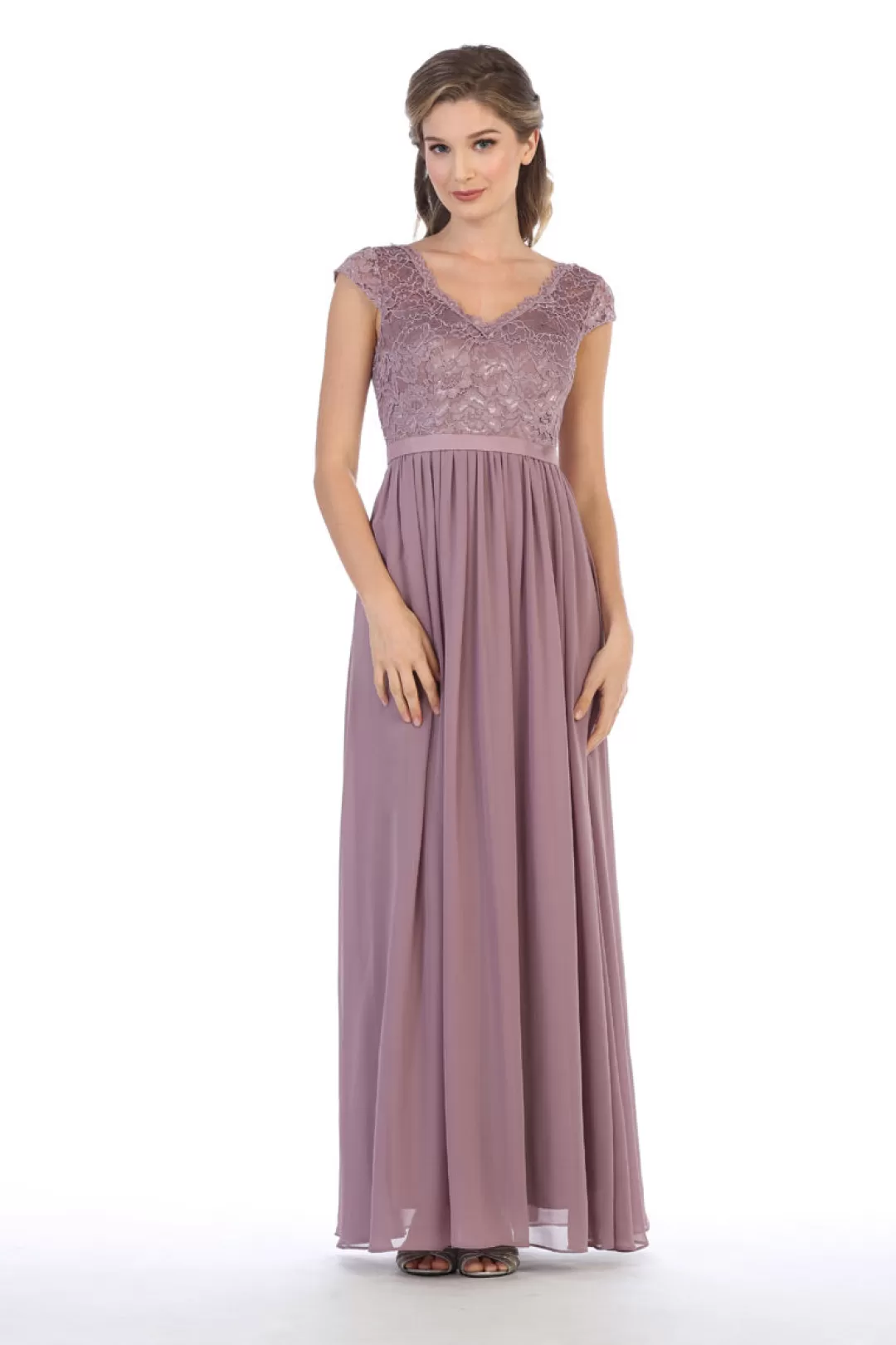 Flash Sale TP Kjoler Eva festkjole med blonde og korte ærmer 3161 Champagne,Grå,Kongeblå,Lilla,Mint,Navy,Offwhite,Rosa,Rød,Sort,Støvetrosa,Vinrød,Mauve,Coral