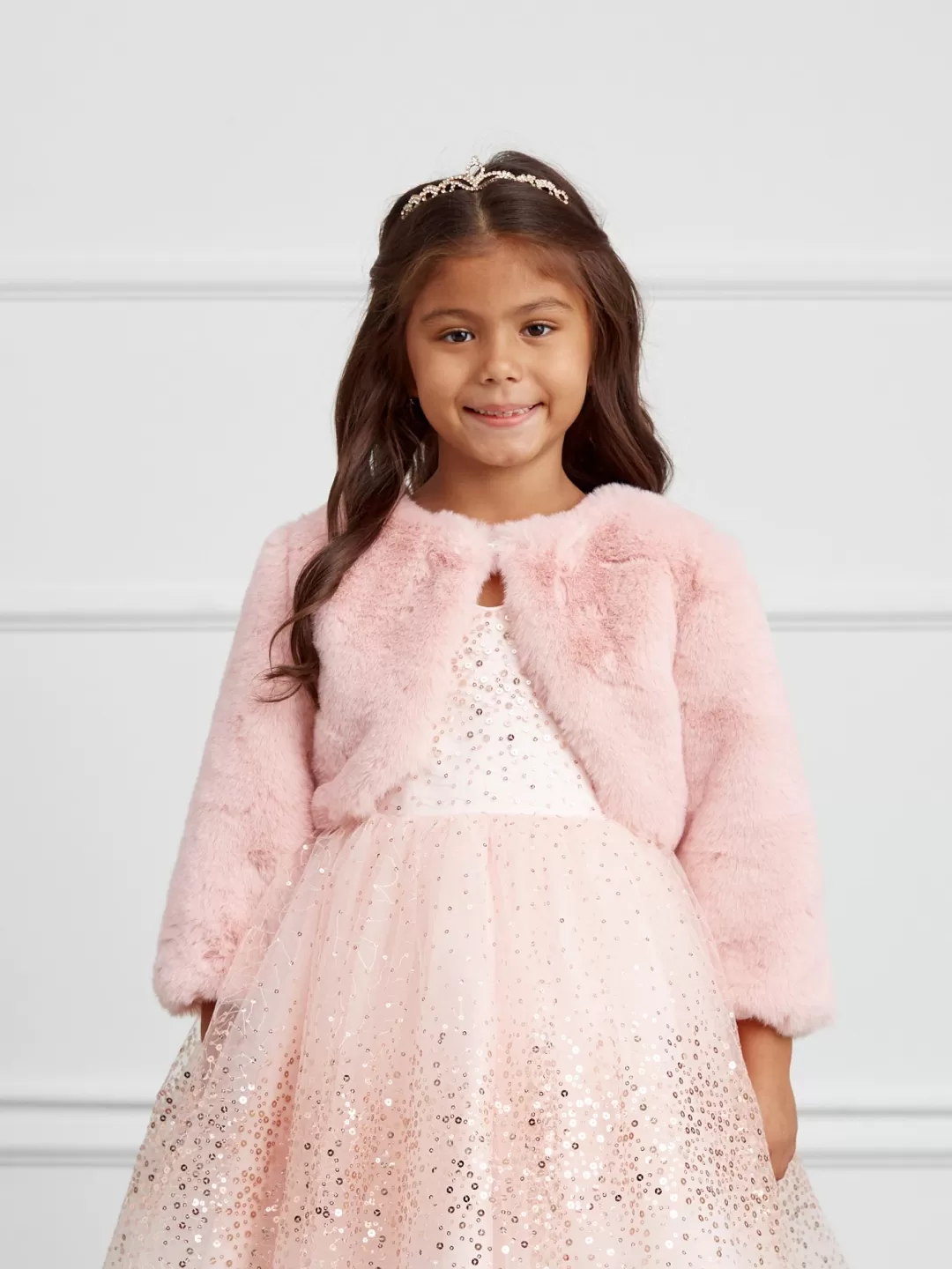 Clearance TP Kjoler Fur bolero 7914 Rosa,Ivory,Champagne