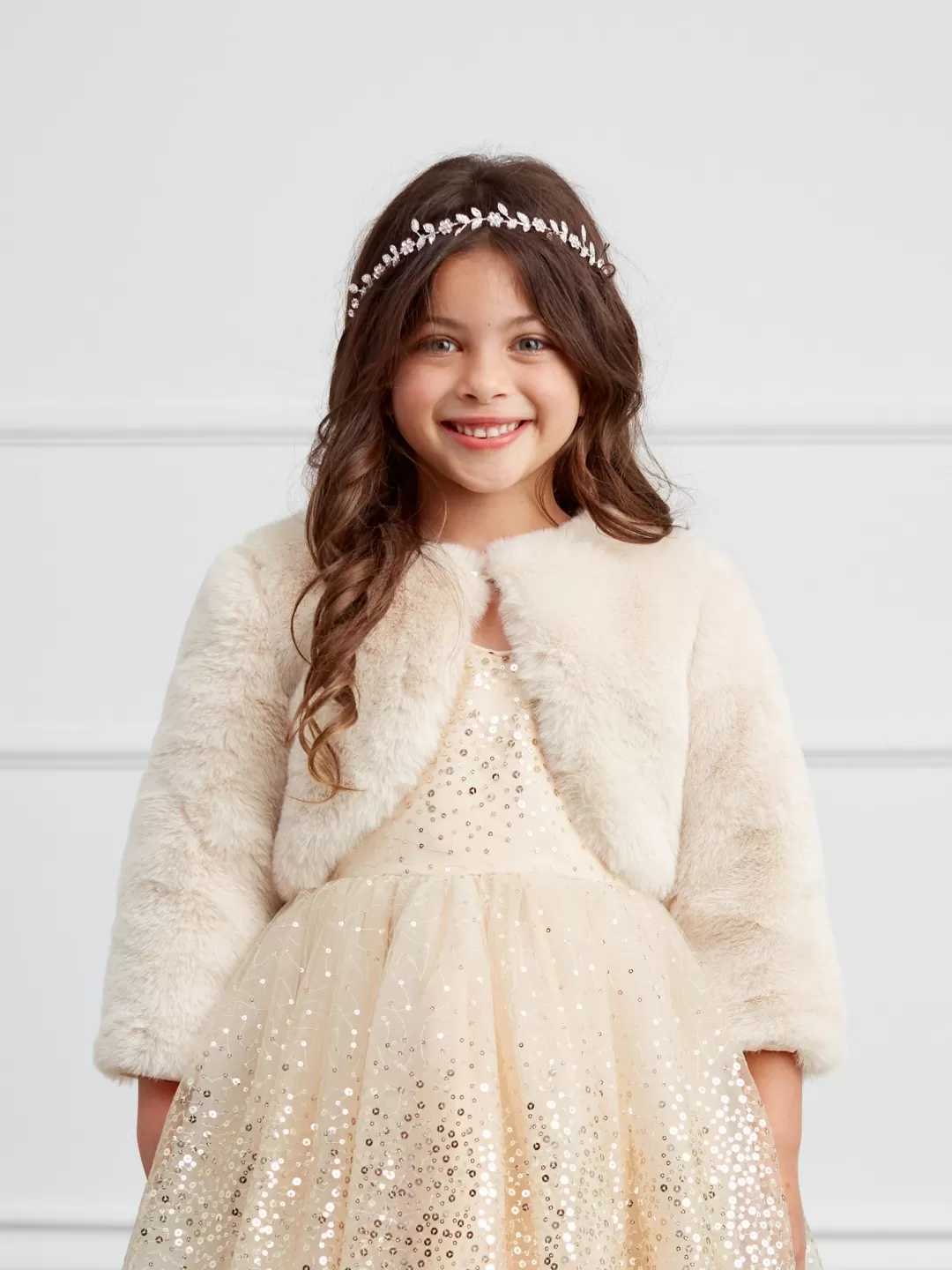 Clearance TP Kjoler Fur bolero 7914 Rosa,Ivory,Champagne