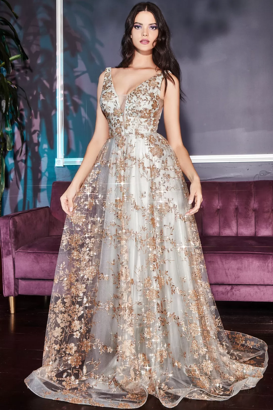 Best TP Kjoler Gallakjole med glitter CB068 Champagne,Mocha,Sage