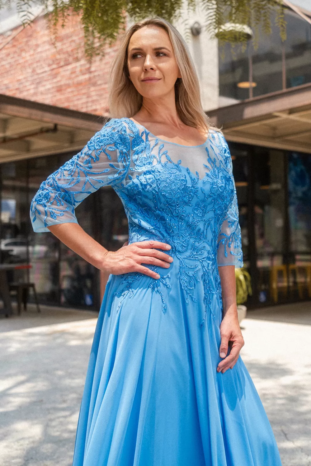 Fashion TP Kjoler Gloria blå festkjole 3445