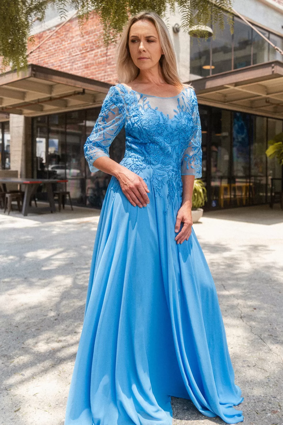 Fashion TP Kjoler Gloria blå festkjole 3445