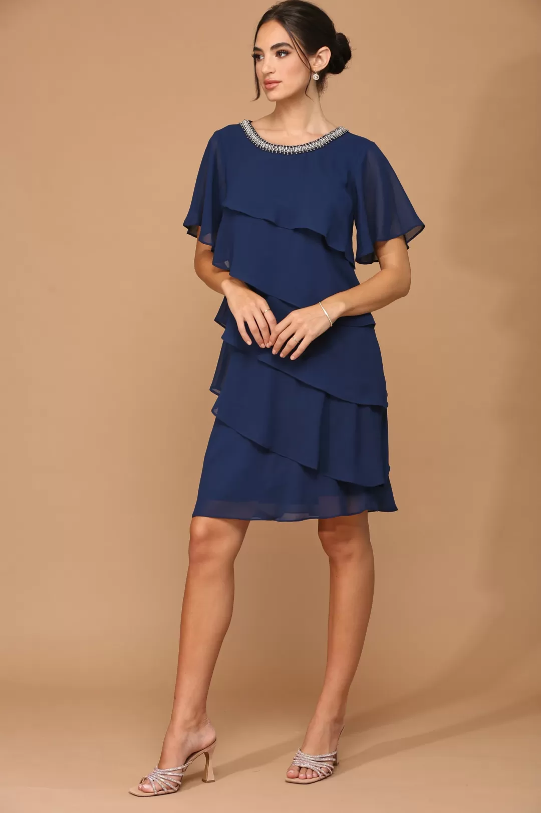 Flash Sale TP Kjoler Knælang festkjole 3361 Blush,Mauve,Navy,Sort