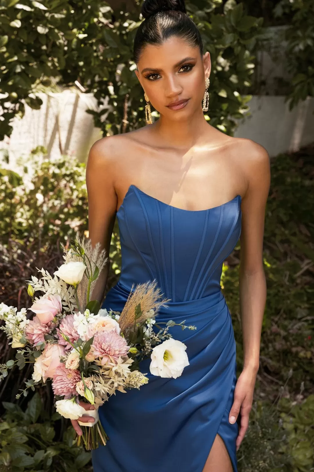 Sale TP Kjoler La Divine 7484 corsage satin kjole Lipstick,Navy,Rosewood,Rød,Sage,Sort,Grøn