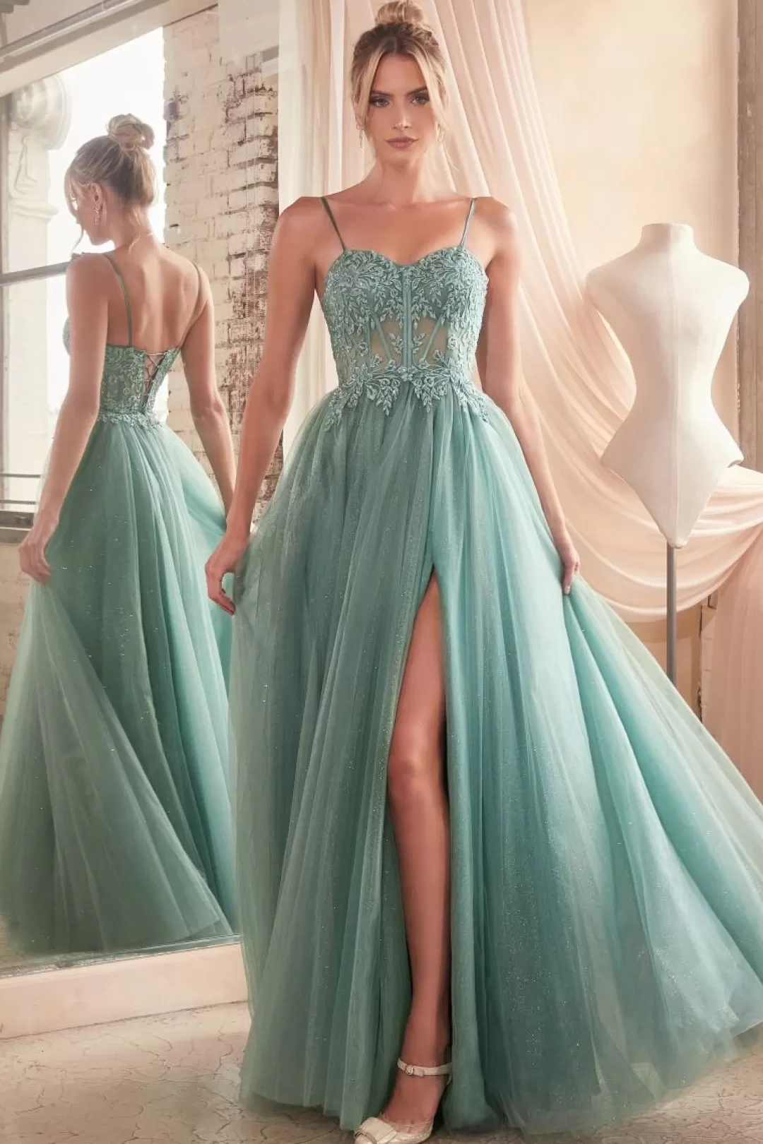 Best Sale TP Kjoler La Divine C150 gallakjole med glitter Blå,Grøn,Mint,Mauve