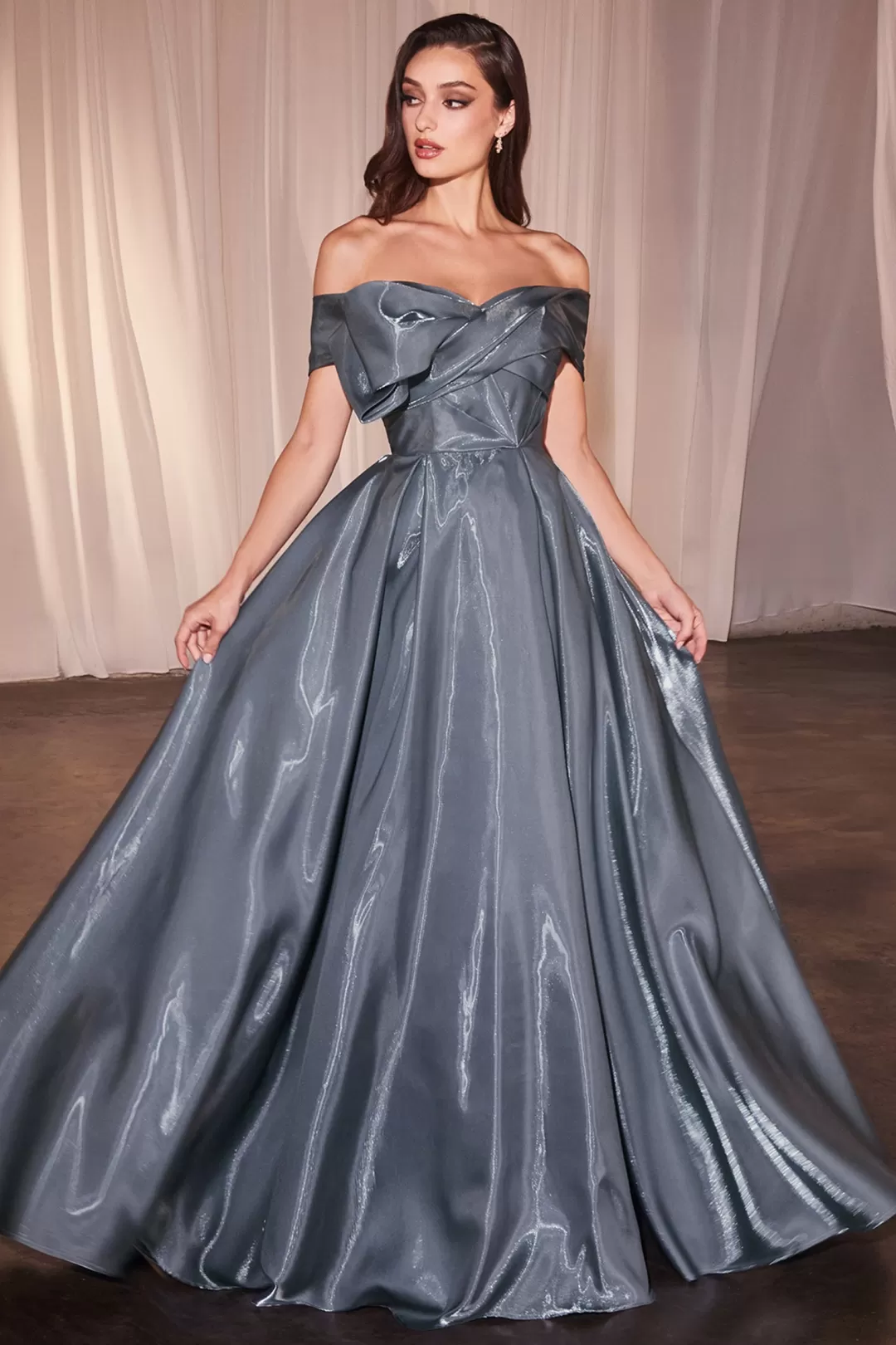 Discount TP Kjoler La Divine CD801 stropløs organza gallakjole Grøn,Blå