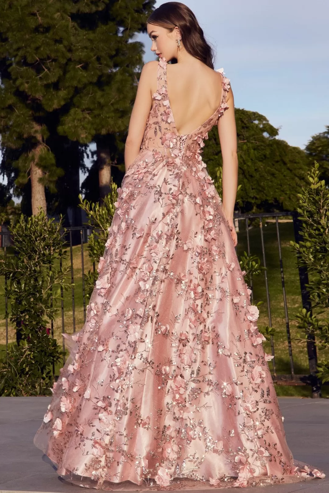 Online TP Kjoler La Divine J838 gallakjole med 3d blomster Blush,Mauve,Navy,Lysblå