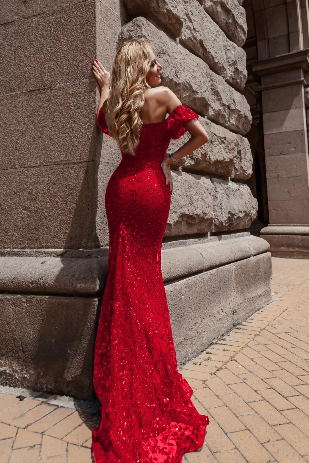 Flash Sale TP Kjoler Offshoulder glitter gallakjole TW024 Blå,Lilla,Rød