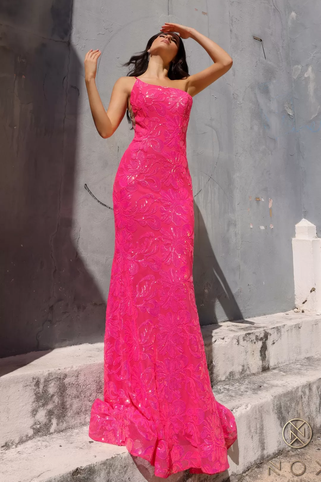 Best Sale TP Kjoler Oneshoulder pink gallakjole 1308
