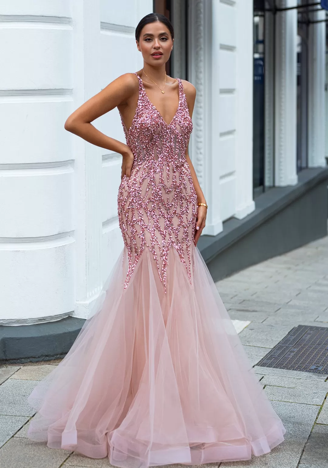 Outlet TP Kjoler Rosa Christian Koehlert mermaid kjole 0571