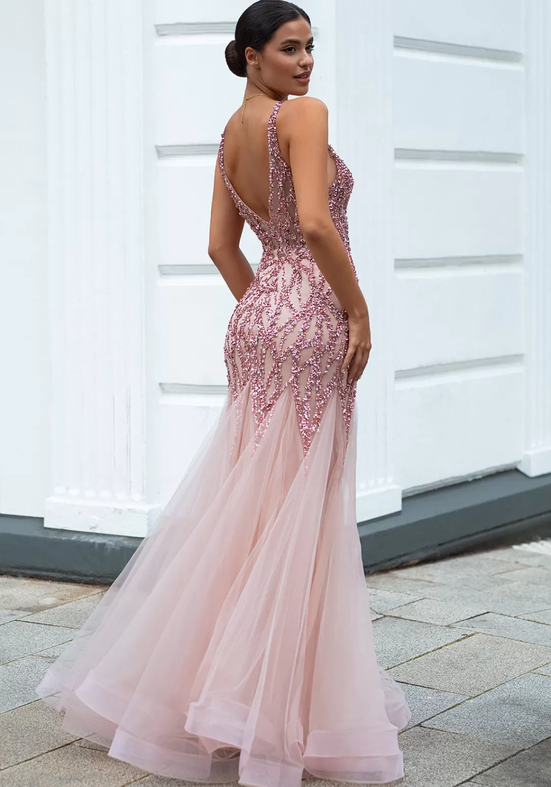 Outlet TP Kjoler Rosa Christian Koehlert mermaid kjole 0571