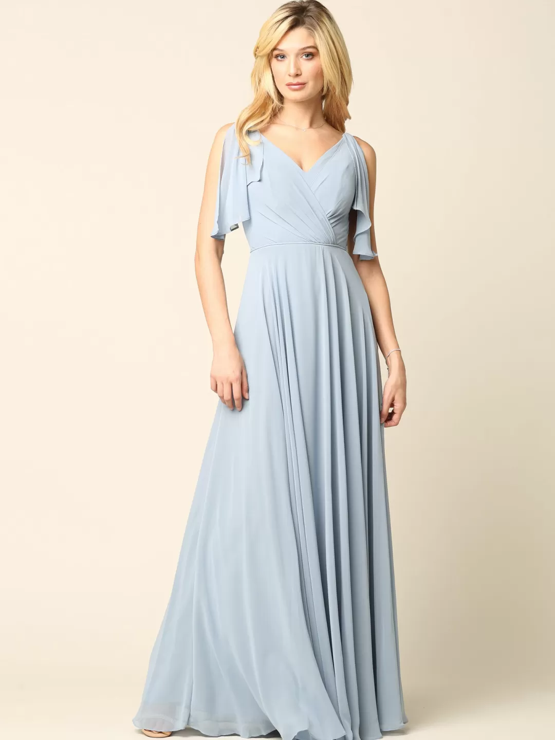 Online TP Kjoler Sød og enkel lang festkjole med kort ærme Mauve,Navy,Vinrød,Sage,Lysblå,Champagne,Blush