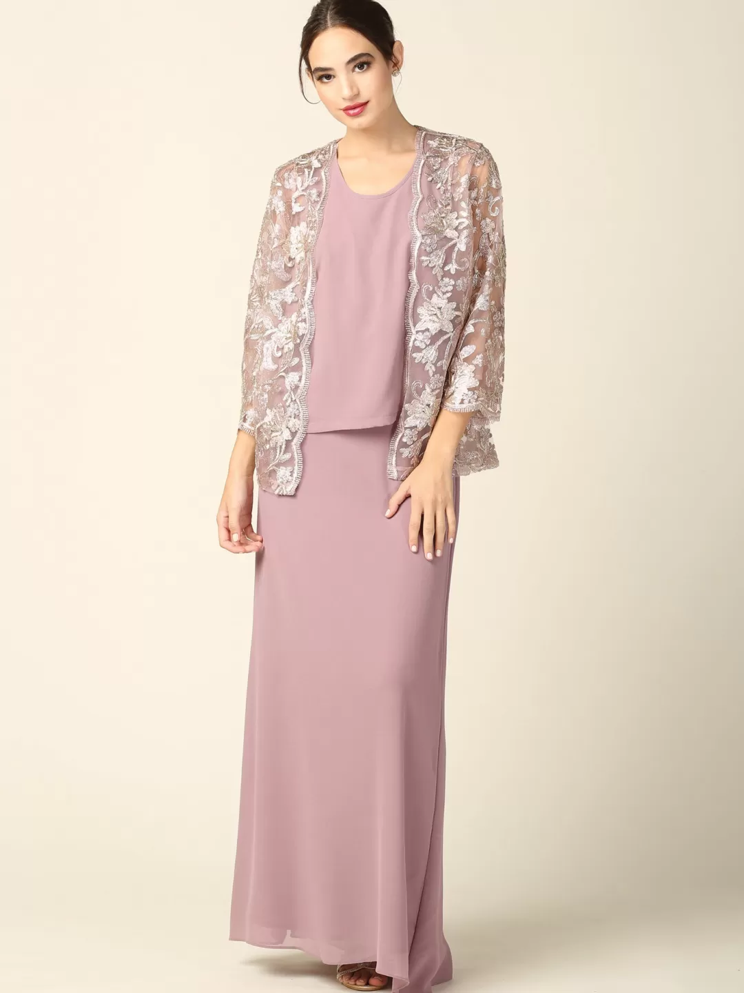 Hot TP Kjoler Tre delt lang selskabskjole 3369 Champagne,Mauve,Navy